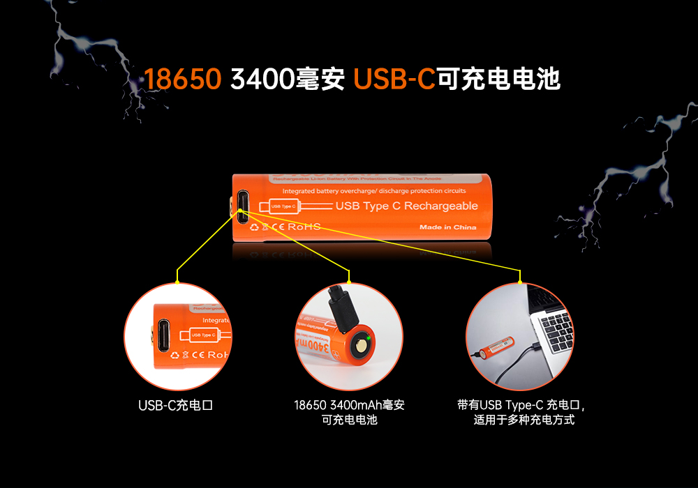 虎鲸OrcaTorch D520迷你潜水手电，小巧手电筒，便捷式潜水手电筒，洞穴潜水灯