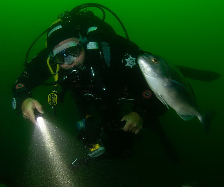 D570-GL激光潜水手电,绿光潜水手电筒,白光+绿激光潜水手电筒，水下探索手电筒，OrcaTorch虎鲸